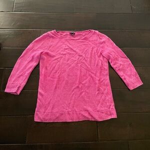 Talbots Pink Knit Crop Sleeve Sweater Top